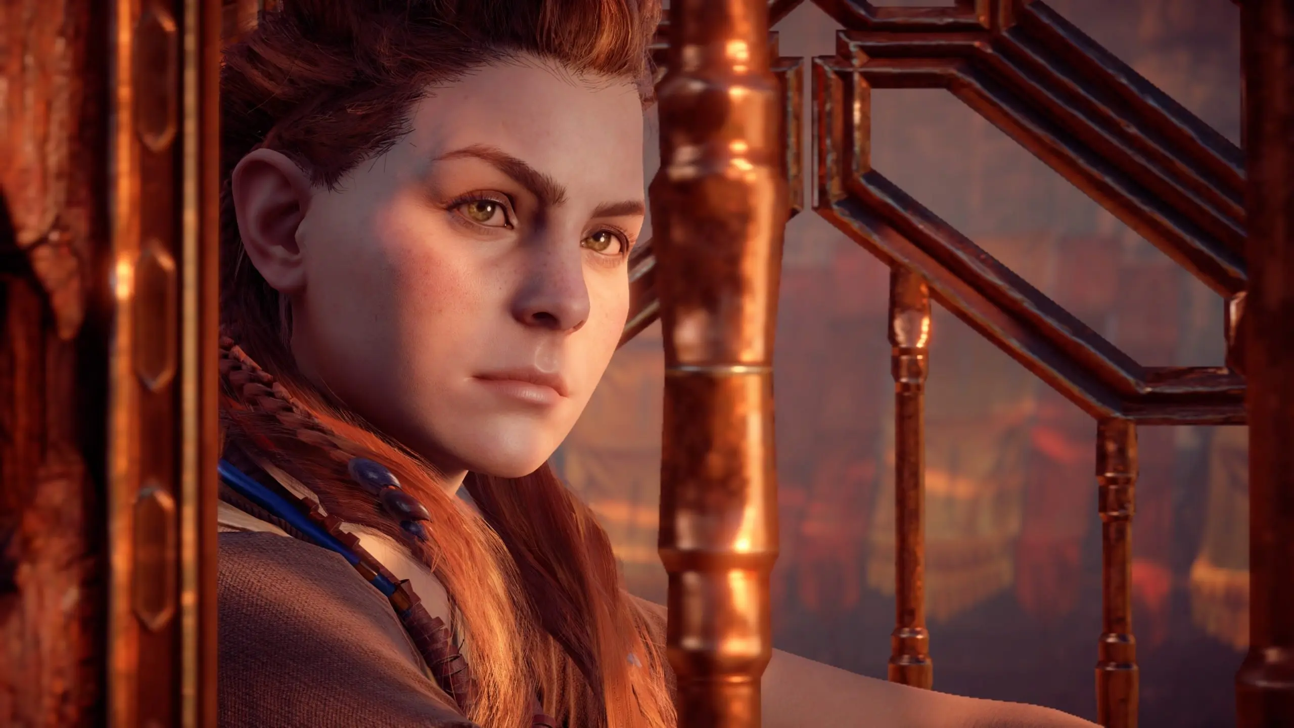 Aloy awaits the fighting pit