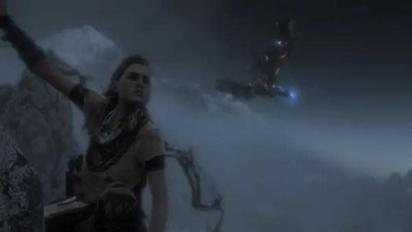Heroic pose in a blizzard
