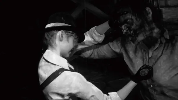 Claire fights the undead