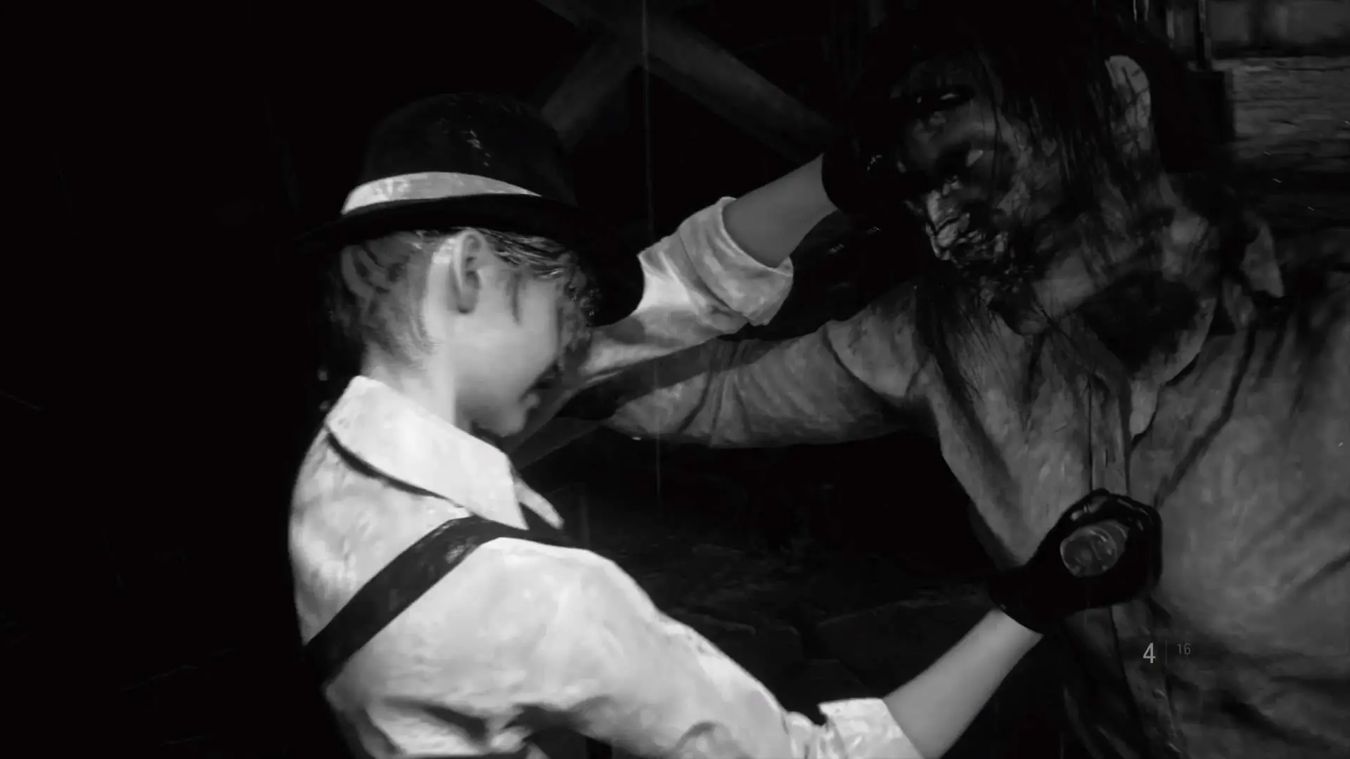 Claire fights the undead