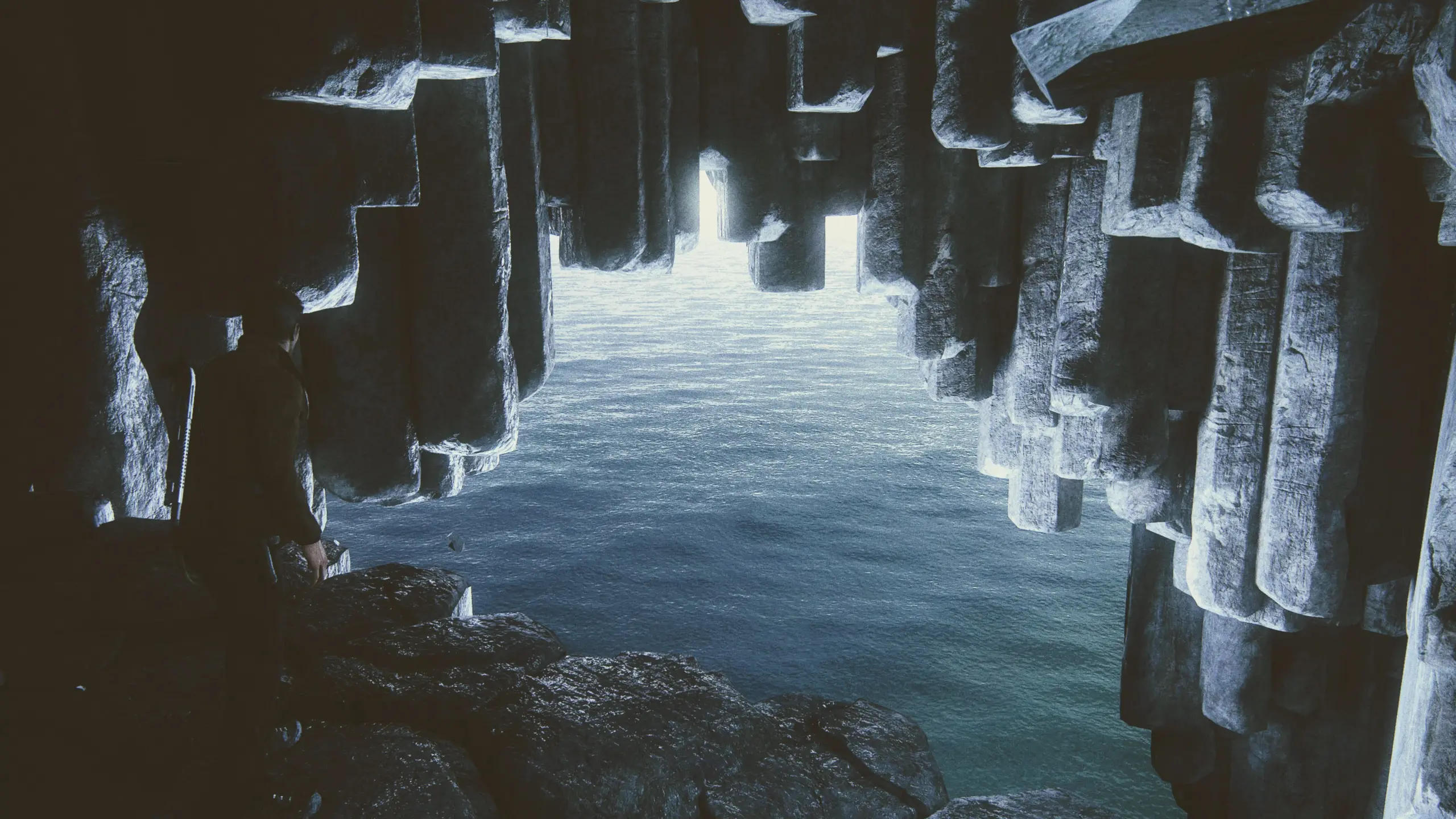 Upside down rock columns