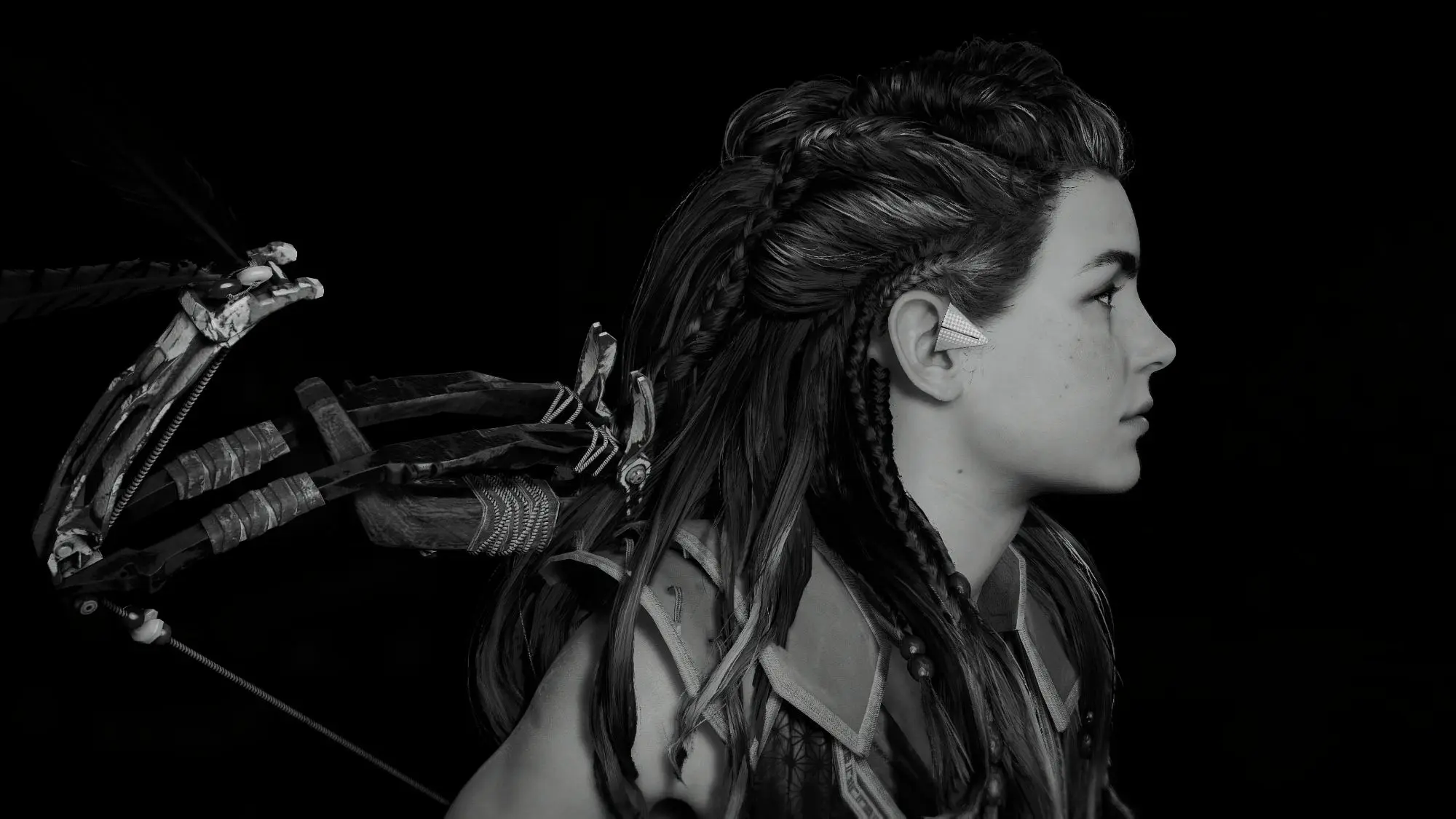 Aloy Black and white profile