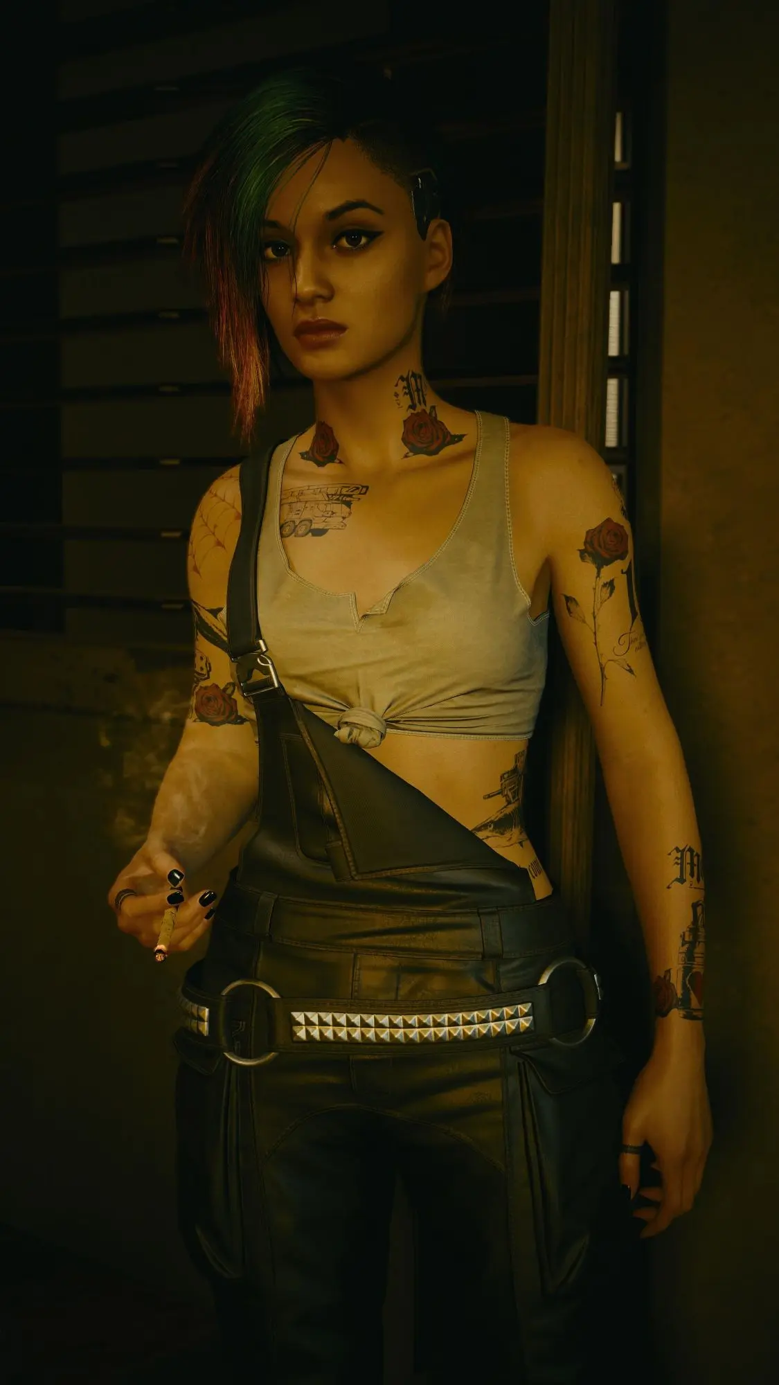 Judy enjoying a smoke.